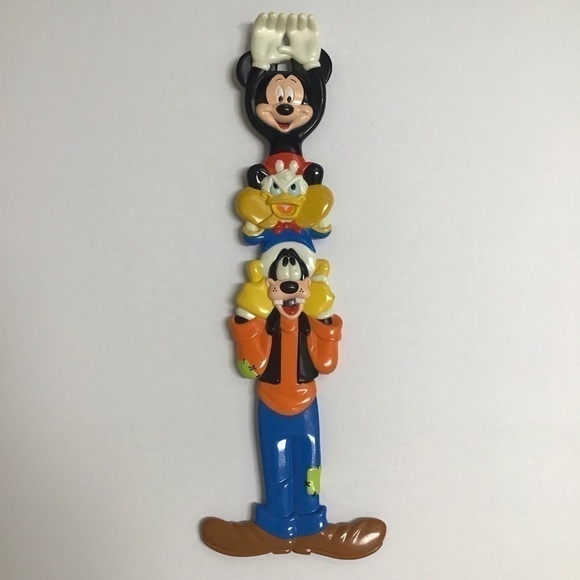 Disney Parks Back Scratcher Totem Pole Goofy Donald & Mickey Classic 15" Vintage - Picture 16 of 16